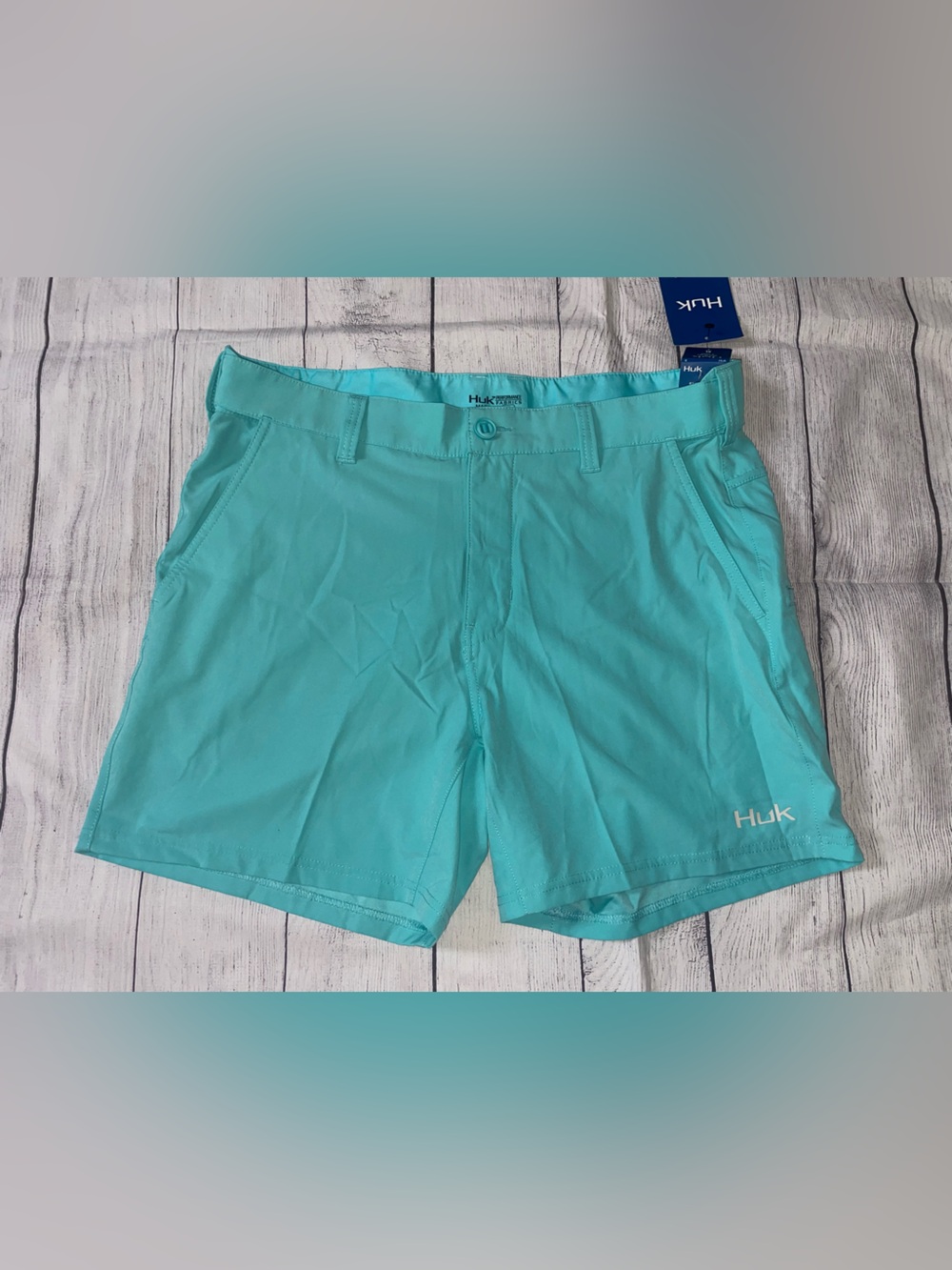 NWT Huk Teal Performance Fishing Shorts